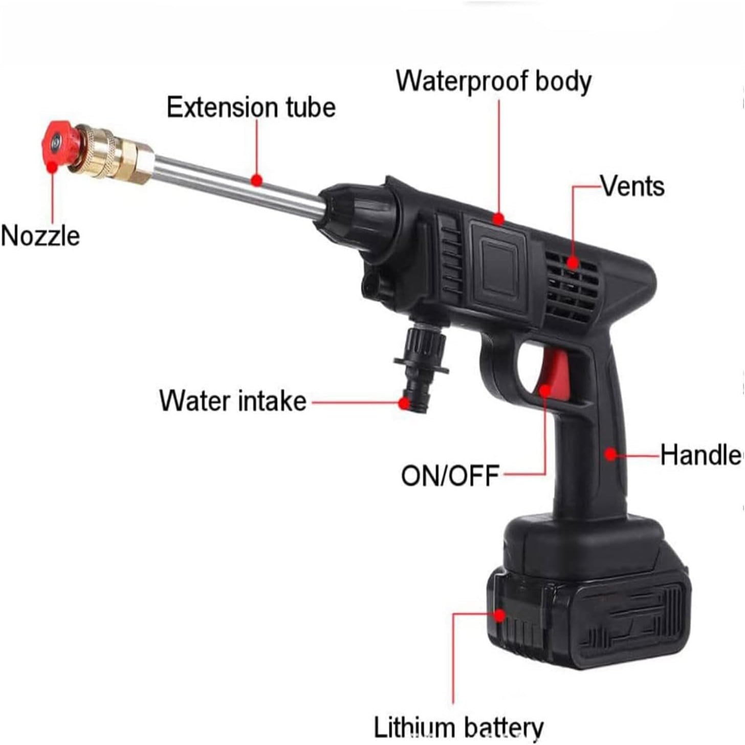 Rechargeable High Pressure Wash Gun
